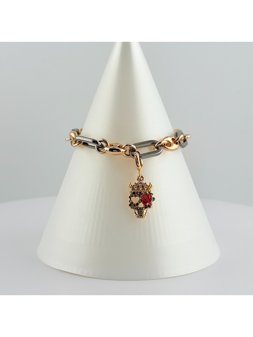 Bomb Party Single Stack Unicorn Sugar Skull Bracelet - on Yellow Gold #99